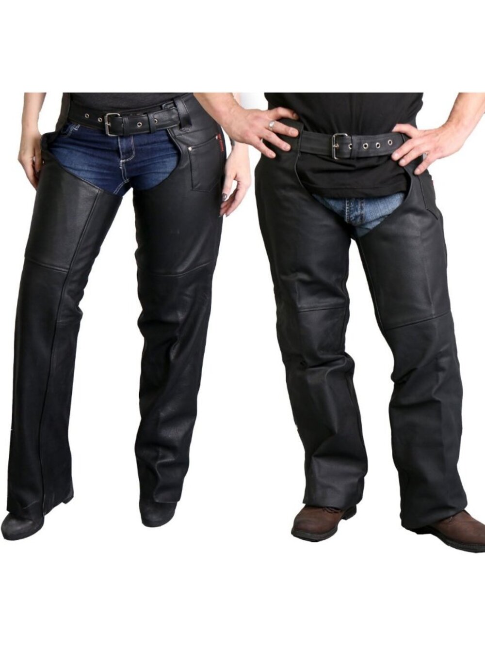 Premium Fully Lined Leather Chaps for Men & Women - Stylish Motorcycle Gear